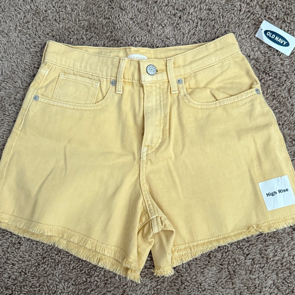 Old Navy Mustard High Rise Denim Shorts